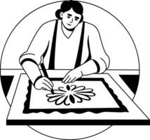 Artistic person illustration in glyph style vector
