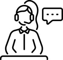 Support service character icon in linear style vector