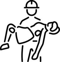 A line style icon of a rescue man saving a girl vector