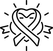A linear style icon of a volunteer ribbon symbol vector