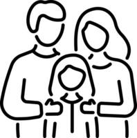 A linear style icon depicting foster care vector