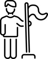A linear style icon showing volunteer mission vector