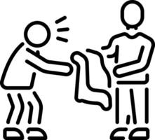 A character doing poor help, linear style icon vector