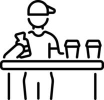 A volunteer serving water icon in linear style vector