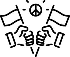 A linear style icon depicting peace flags vector