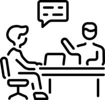 A line style icon of a mentoring character vector