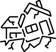 Earthquake destruction icon in a linear style vector