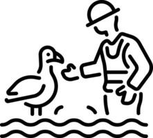 Bird rescue character icon in a linear style vector