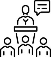Public speaking character icon in a line style vector