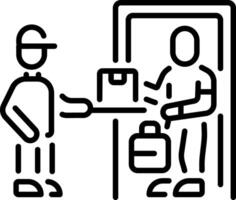 A linear style icon showing medicine delivery vector