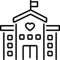 A line style icon of a community building vector