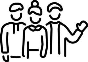 A line style icon showing volunteers team vector