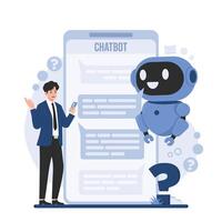 AI chatbot service for instant chat bot customer support Chatbot, artificial intelligence, chat bot. Flat illustration. vector
