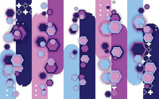 Decorative background with geometry pattern and pink color vector