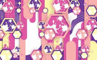 a colorful abstract background with hexagons and shapes vector