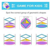 Find the correct group of circles. Logical game. Attention tasks for children. vector