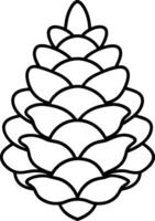 A Pine Cone Outline - Minimalist Autumn and Fall Illustration vector