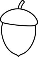 Simple Acorn Outline Illustration for Autumn and Fall Design Projects vector