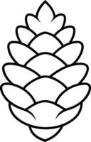 Pine Cone Outline Illustration - Minimalist Autumn and Fall Design vector