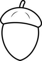 Simple Acorn Outline - Autumn and Fall Season Icon vector