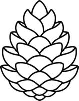 Pine Cone Line Art - Elegant Autumn and Fall Illustration vector