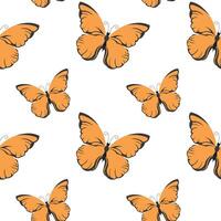 Seamless pattern, cute butterflies on a white background. Print, textile vector
