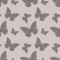 Seamless pattern, cute butterflies on a beige background. Print, textile vector