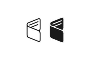 minimalist wallet icon in outline and filled styles vector