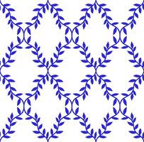 cute seamless pattern with blue checkered and leaves. simple print vector