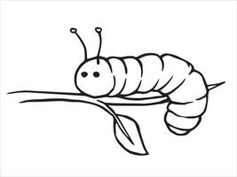 caterpillar. sketch style illustration. vector