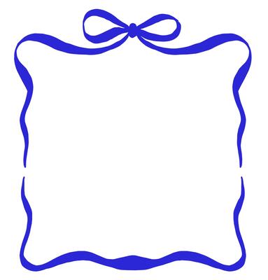 illustration frame of blue ribbon with a bow.