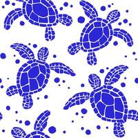 seamless pattern with sea turtles. simple blue print for fabric vector