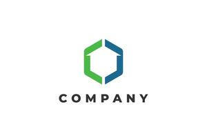 abstract hexagon with arrow or house modern logo vector