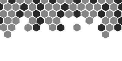 Seamless black and gray frame with honeycombs. Monochrome pattern. vector
