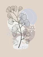 Leaf art drawing art background design. vector