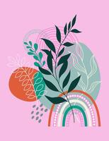 line art drawing with abstract shape vector
