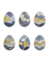 Textured Abstract Easter Eggs in Earthy Tones vector