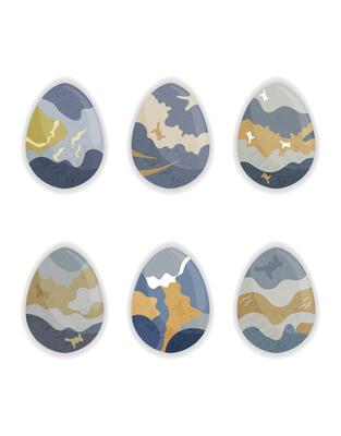 Textured Abstract Easter Eggs in Earthy Tones