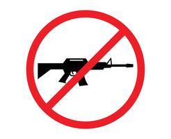 No Firearms Sign with Red Circle. a sign prohibited from carrying firearms. no guns prohibited area sign. anti terrorism symbol vector