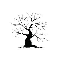 Minimalist Leafless Tree Silhouette, Winter Tree vector