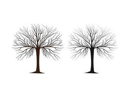 Minimalist Leafless Tree Silhouette, No Leaves Tree vector