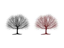Minimalist Leafless Tree Silhouette - Eerie and Ghostly Tree Art vector
