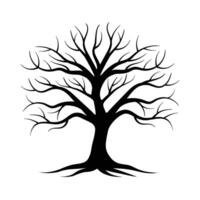 Haunted Tree Silhouette, Minimalist Bare Tree Design vector