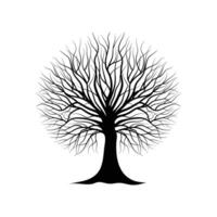 Leafless Tree Silhouette, Desolate Tree Design vector