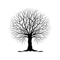 Leafless Tree Silhouette, Minimalist Winter Tree Design vector