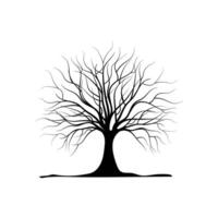 Leafless Tree Silhouette Design, Dead Tree vector