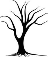 Leafless Tree Silhouette - Simple and Clean Winter Landscape Design vector