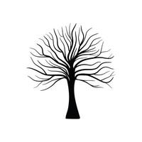 Bare Tree Silhouette, Simple and Clean Winter Landscape Design vector