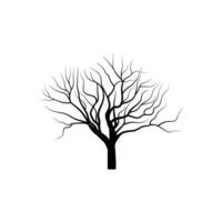 Twisted Leafless Tree Silhouette, Dead Tree vector