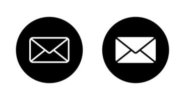 Envelope mail, message icon on black circle. Newsletter web sign. New email symbol vector
